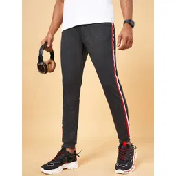 Ajile by Pantaloons Men Charcoal Melange Solid Slim-Fit Track Pants-picture-38