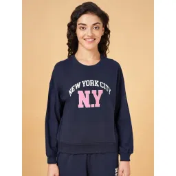 Ajile by Pantaloons Navy Cotton Printed Sports Sweatshirt-picture-11