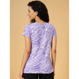 Ajile by Pantaloons Purple Cotton Printed Sports T-Shirt image 2