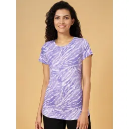 Ajile by Pantaloons Purple Cotton Printed Sports T-Shirt image 1