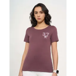 Ajile By Pantaloons Purple Regular Fit Printed Sports T-Shirt-picture-29