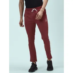 Ajile By Pantaloons Red Melange Slim Fit Striped Trackpants-picture-10