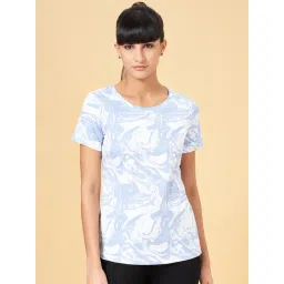 Ajile by Pantaloons Snow White Cotton Printed Sports T-Shirt-picture-45