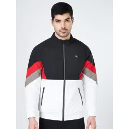 Ajile By Pantaloons White & Black Regular Fit Colour Block Jacket-picture-11