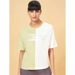 Ajile by Pantaloons White & Green Cotton Printed Sports T-Shirt-picture-24