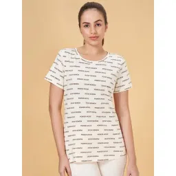 Ajile by Pantaloons White Cotton Printed Sports T-Shirt-picture-10