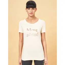 Ajile by Pantaloons White Cotton Printed Sports T-Shirt-picture-19