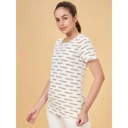 Ajile by Pantaloons White Cotton Printed Sports T-Shirt image 3