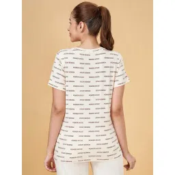 Ajile by Pantaloons White Cotton Printed Sports T-Shirt image 2