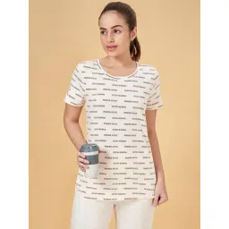 Ajile by Pantaloons White Cotton Printed Sports T-Shirt image 4