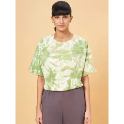 Ajile by Pantaloons White Cotton Tie & Dye Sports T-Shirt-picture-47