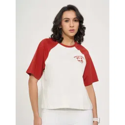 Ajile By Pantaloons White Loose Fit Printed Sports T-Shirt-picture-22