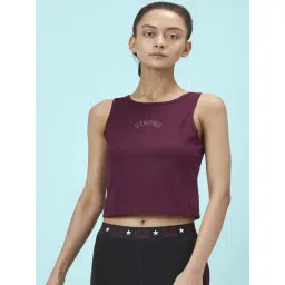 Ajile by Pantaloons Wine Cotton Printed Tank Top-picture-19