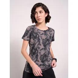 Ajile by Pantaloons Women Floral Printed Extended Sleeves Raw Edge T-shirt-picture-23