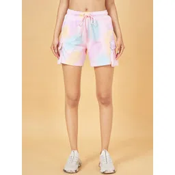 Ajile by Pantaloons Women Mid-Rise Abstract Printed Pure Cotton Cargo Sports Shorts-picture-31