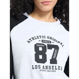 Ajile by Pantaloons Women Typography Printed Cotton Raglan Sleeves Regular Crop Top-picture-24