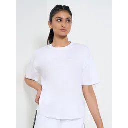 Ajile by Pantaloons Women Typography Printed Round Neck Cotton Relaxed Fit T-shirt-picture-31