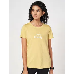 Ajile by Pantaloons Women Typography Printed Round Neck Cotton T-Shirt-picture-23