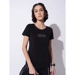 Ajile by Pantaloons Women Typography Printed Round Neck Cotton T-shirt-picture-40