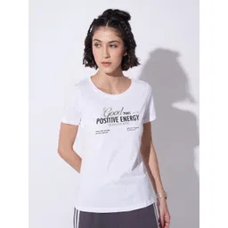 Ajile by Pantaloons Women Typography Printed Round Neck Cotton T-shirt-picture-21