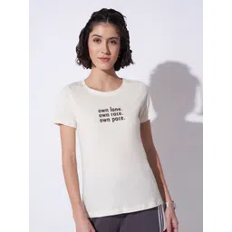 Ajile by Pantaloons Women Typography Printed Round Neck Cotton T-shirt-picture-30