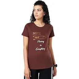 ajile by pantaloons Women's Cotton Letter Print Regular Fit T-Shirt-picture-13