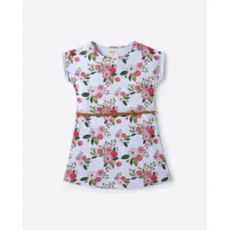 ajio Floral Print A-line Dress with Braided Belt-picture-51