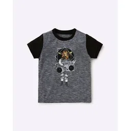 ajio Lion Print T-shirt with Contrast Sleeves-picture-22