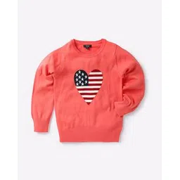 ajio Round-Neck Sweatshirt with Knitted Heart Pattern-picture-52