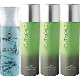 Ajmal 1 Avid for Men and 3 Nightingale for Men & Women Deodorants each 200ML Combo pack of 4 (Total 800ML)-image-46