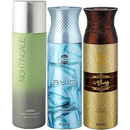 Ajmal 1 Nightingale for Men & Women, 1 Ajmal Avid for Men and 1 Wisal Dhahab for Men Deodorants each 200ML Combo pack of 3 (Total 600ML)-image-37