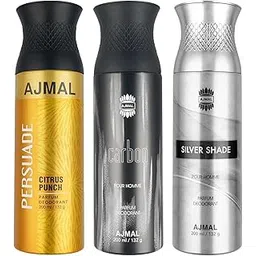 AJMAL 1 Persuade for Men & Women, 1 AJMAL Carbon for Men and 1 Silver Shade for Men Deodorants each 200ML Combo pack of 3 (Total 600ML)-image-21