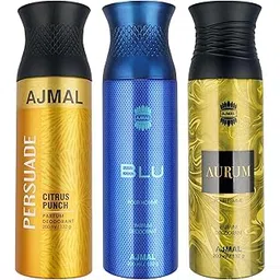 Ajmal 1 Persuade for Men & Women, 1 Blu Homme for Men and 1 Aurum Femme for Women Deodorants each 200ML Combo pack of 3 (Total 600ML)-picture-49