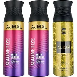 Ajmal 2 Magnetize for Men & Women and 1 Aurum Femme for Women Deodorants each 200ML Combo pack of 3 (Total 600ML)-picture-10