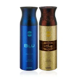 Ajmal Blu Homme & Wisal Dhahab Deodorant Spray for Men  - Pack of 2-picture-19