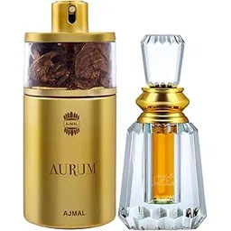 Ajmal Aurum EDP Fruity Floral Perfume 75ml for Women and Oudh Mukhallat Concentrated Perfume Oil Oriental Oudhy Alcohol-free Attar 6ml for Unisex-picture-12