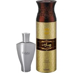 Ajmal Colaba Mukhallat Concentrated Perfume Oil Floral Oriental Alcohol-free Attar 14ml for Unisex and Wisal Dhahab Deodorant Fruity Floral Fragrance 200ml for Men FREE-picture-28
