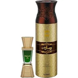 Ajmal Majmua Concentrated Perfume Oil Oriental Alcohol-free Attar 10ml for Unisex and Wisal Dhahab Deodorant Fruity Floral Fragrance 200ml for Men FREE-picture-53