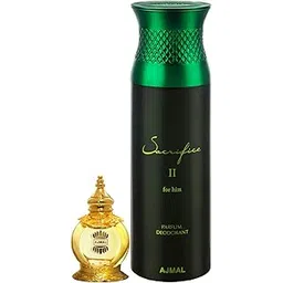 Ajmal Mukhallat AL Wafa Concentrated Perfume Oil Oriental Musky Alcohol-free Attar 12ml for Unisex and Sacrifice II for Him Deodorant Fruity Aromatic Fragrance 200ml for Men FREE-picture-22