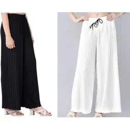 ak ultimate Pack of 2 Viscose Rayon Khajuri Style Palazzo Pants for Women | Women Pyjama-picture-17