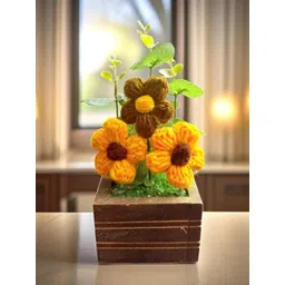 Akaar Brown 1 Pieces Daisy Artificial Flower With Pot-picture-28