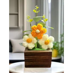 Akaar Cream-Coloured 1 Pieces Daisy Artificial Flower With Pot-picture-31