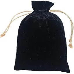 Akashkrishna Black Velvet Potli Bag with Drawstring Closure (5 Inch x 7 Inch)-picture-27