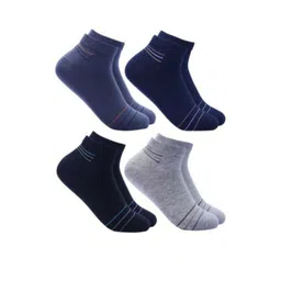 Akeeta Unisex Set Of 4 Striped Cotton Ankle Length Socks-picture-28