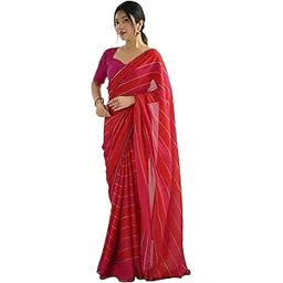 akhilam Women's Georgette Embellished Saree With Unstitched Blouse Piece (RANI4401_RN)-picture-20