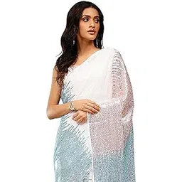 akhilam Women's Georgette Embellished Saree With Unstitched Blouse Piece(BITTI555_JR11_Parent)-picture-27