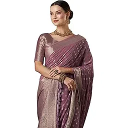 akhilam Women's Georgette Geometric Printed Saree With Unstitched Blouse Piece-picture-25