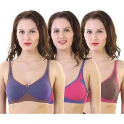 akhiyaan Pack of 3 Women Full Coverage Non Padded Bra-picture-23