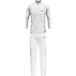 AKIBA Premium Cricket White Full-Sleeve Polo t-Shirt/Jersey with Trouser for Men/Women (Red Cricket Leather Ball Free@300/-)-picture-38