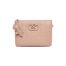 AKIKI LONDON Beige PURELY 25 Logo Medium Leather Cross Body Bag-picture-12